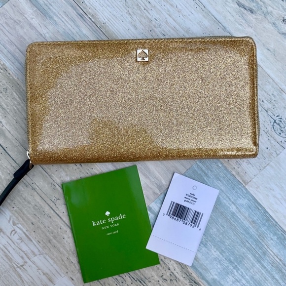 kate spade Bags Kate Spade Gold Glitter Wallet New Poshmark